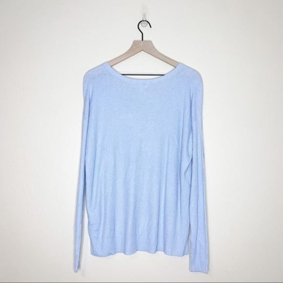 NWT Abound Blue Lightweight V Neck Long Dolman Sleeve Sweater Medium - Picture 3 of 11